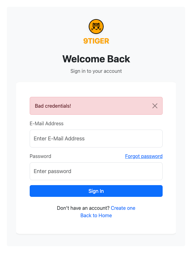 Sign In Error