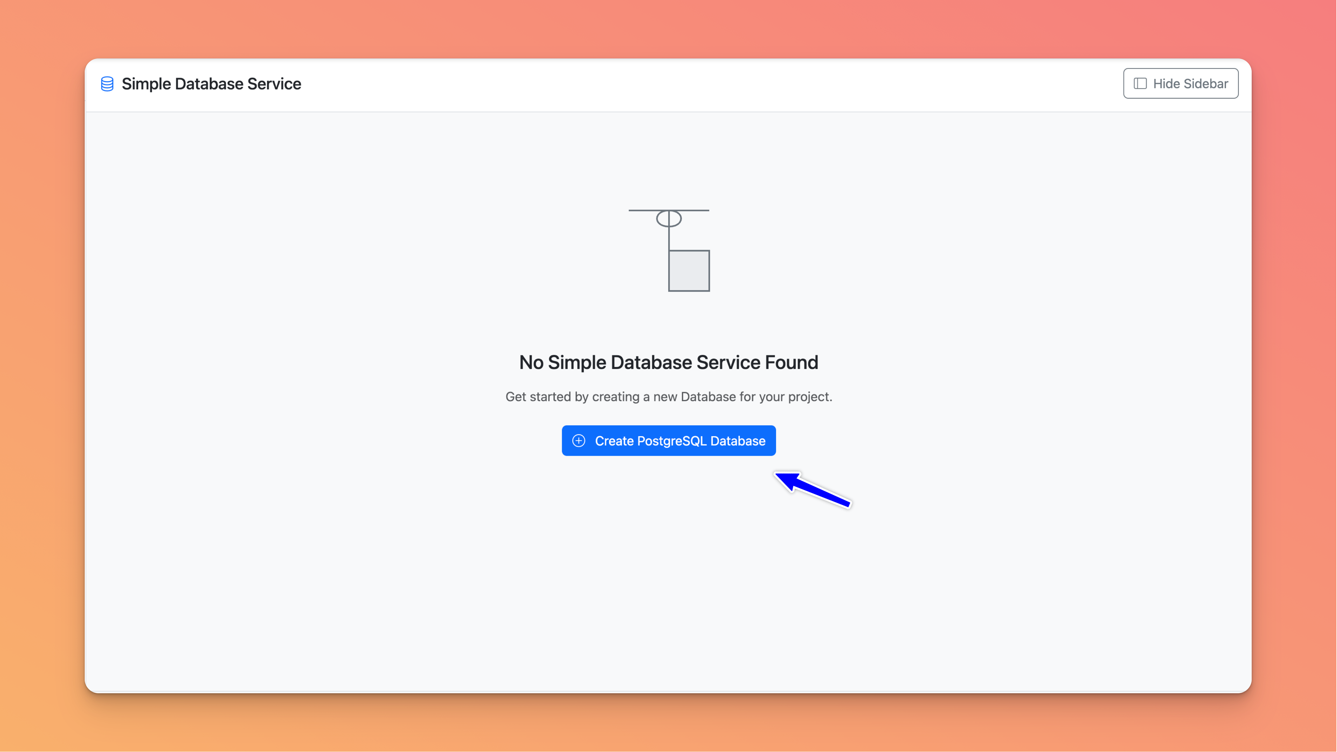 Create Database Button